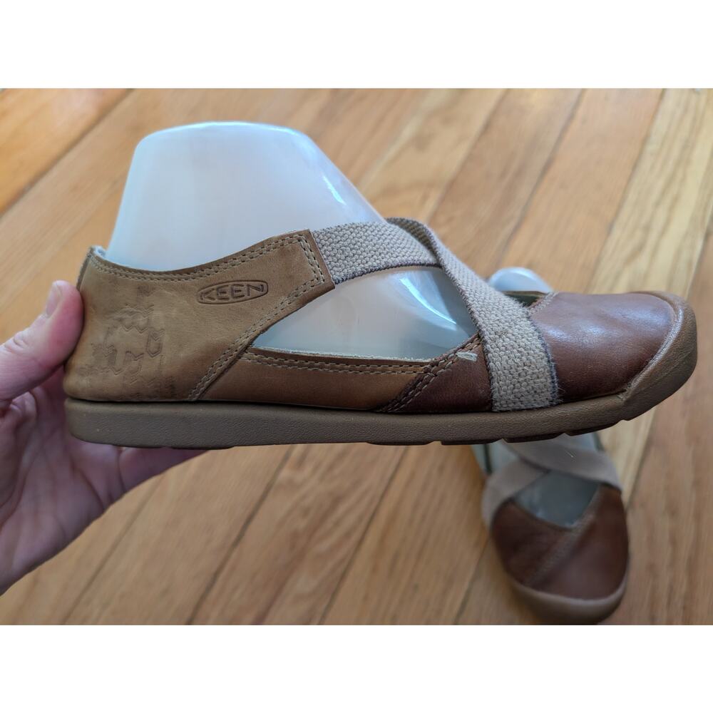 Keen Womens Brown Leather Mary Jane Flats Strappy Comfort Shoes Size 7.5 - Picture 4 of 8